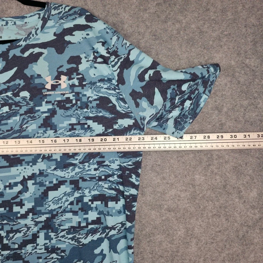 Under Armour Loose Digital Tiger UA ABC Camo T-Shirt Mens XL Blue Short Sleeve